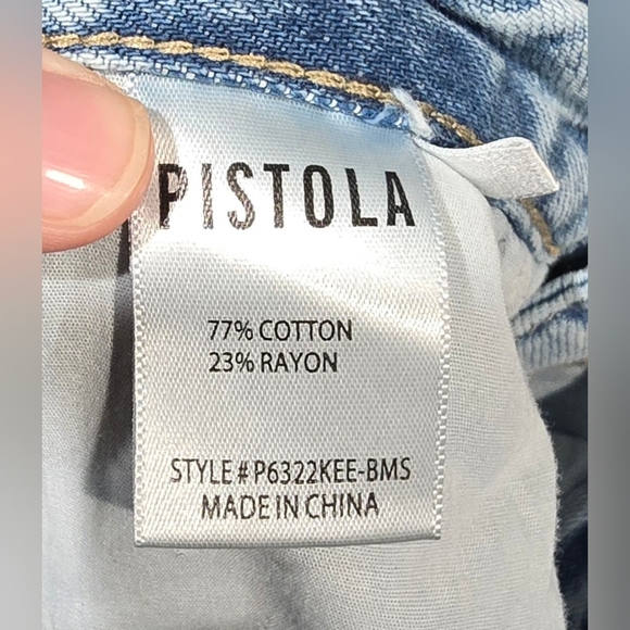 Pistola Cassie Super High Rise Straight Leg Distressed Jeans Size 26 - Picture 9 of 9